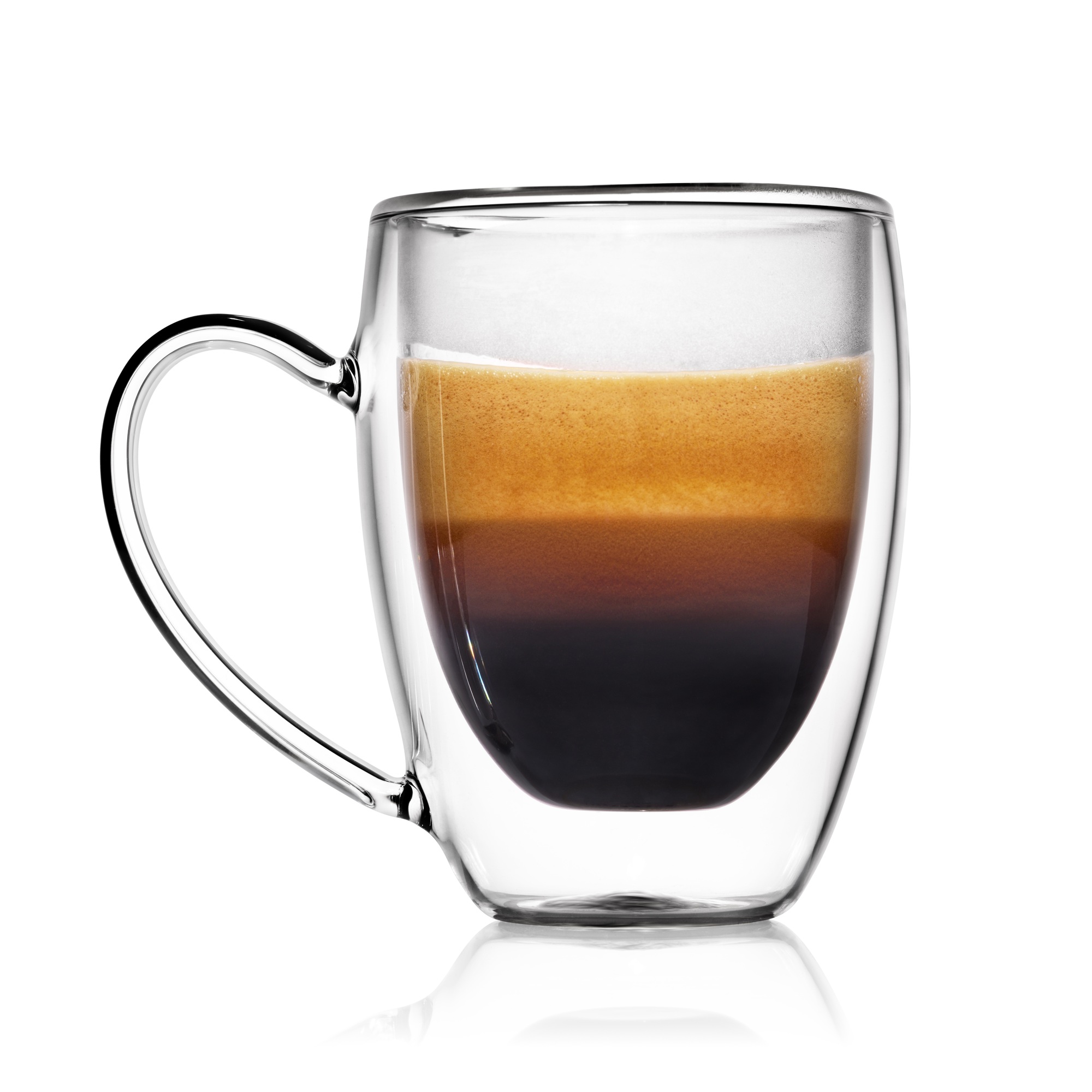 Cup with espresso coffee isolated